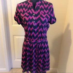 New Directions - Petite Large Chevron Short Sleeve